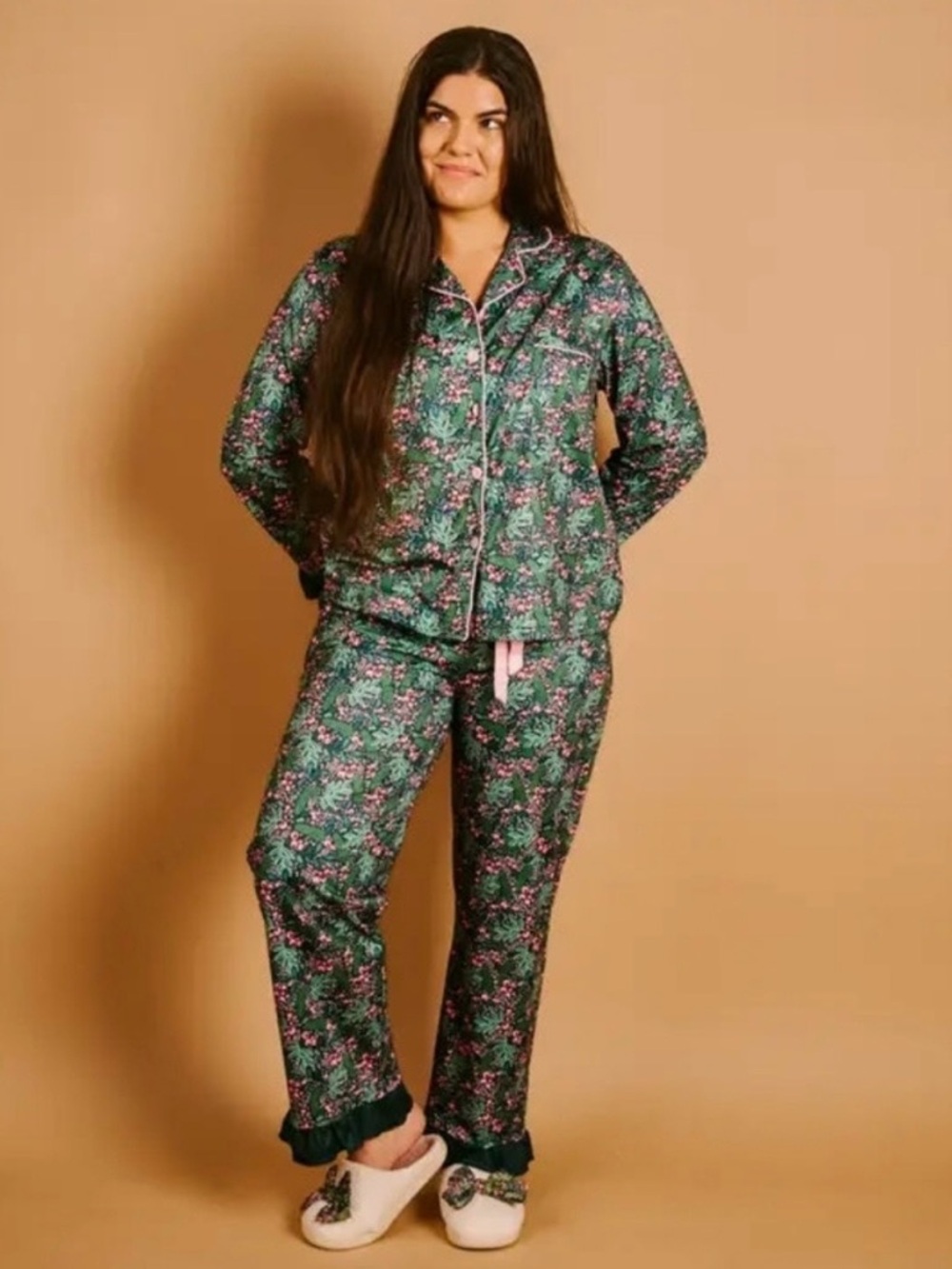 The Darling Effect Sweet Dreams Pajama Pant in Jolly Sprig Size S - Picture 2 of 5